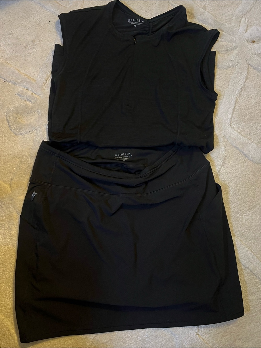 Athleta Black Sleeveless Performance Top and Skort Set